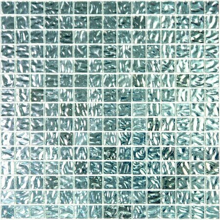 APOLLO TILE Altin 12inx12in Glossy Shimmer Flint Silver Glass Mosaic Wall and Floor Tile 20 sqft/case, 20PK APLFG028820SA